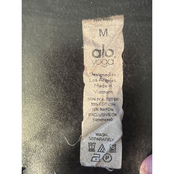 Alo Yoga Black Mock Neck Long Sleeve Pullover Sweater Size M Polyester Blend 64d - Picture 4 of 4